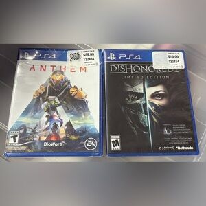 PS4 video game bundle Anthem Dishonored 2 limited edition new sealed $80